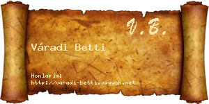 Váradi Betti névjegykártya